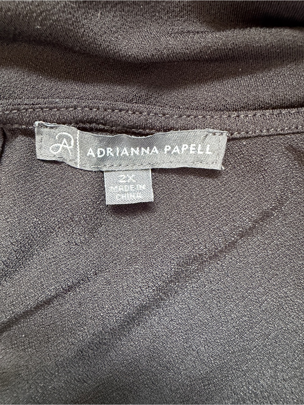 Adrianna Papell Womens Pleated Balloon Sleeve Knit Top Size 2X Black Minimalist - Picture 2 of 7